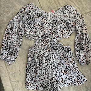 Victoria's Secret Leopard Cutout Romper, M